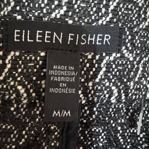 Eileen Fisher Rosette Jacquard Jacket Women's Black and White Patterned Jacket M - Picture 4 of 16
